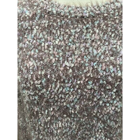 Women's Chelsea & Theodore Textured Popcorn Knit Long Sleeve Sweater Pink-Large - Picture 2 of 4